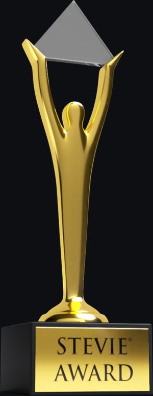 Золотая статуэтка Stevie Award